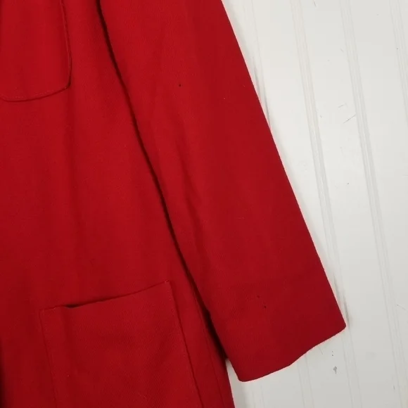 Vintage 80s Pendleton 100% Wool Blazer Red Gold Embossed Buttons Size 8 USA - Picture 10 of 16